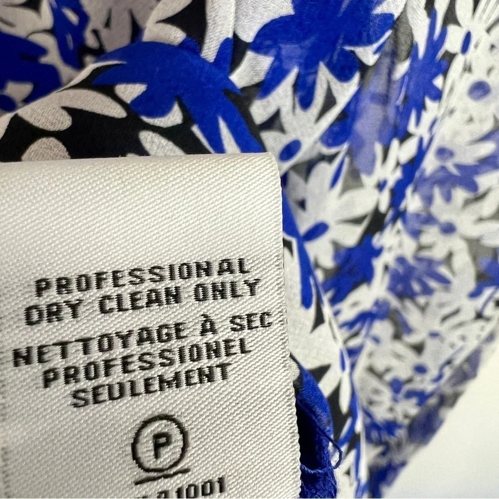 Diane von Furstenberg Aria Printed Silk Tunic Dress Blue Floral size 4 - Picture 9 of 11